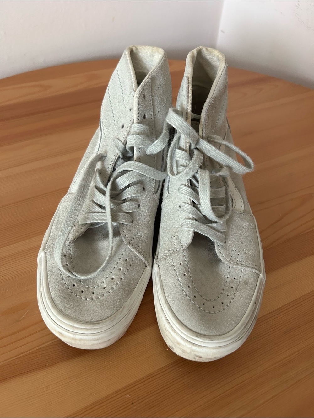 High-Top Suede Casual Sneakers in Light Gray